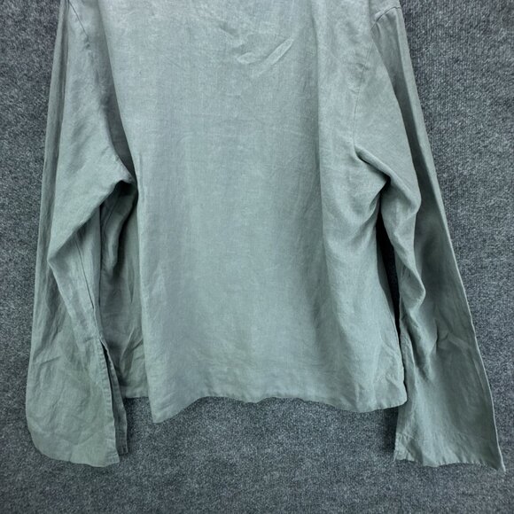 Bed Threads Top Womens 3XL Green Pullover French Flax‎ Linen Lounge Boho - Picture 8 of 16
